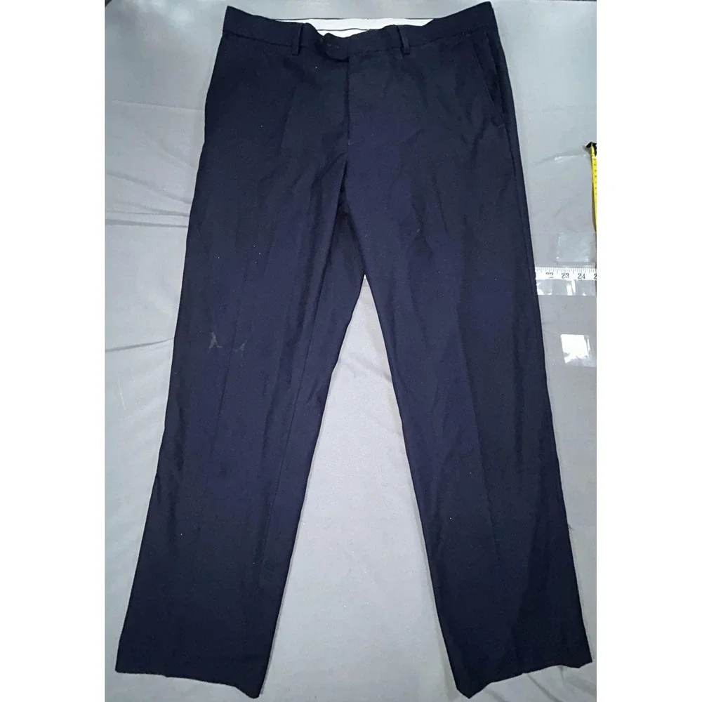 Tailorbyrd Dress Pants Mens 36x30 Blue Flat Front Classic Fit Straight Leg